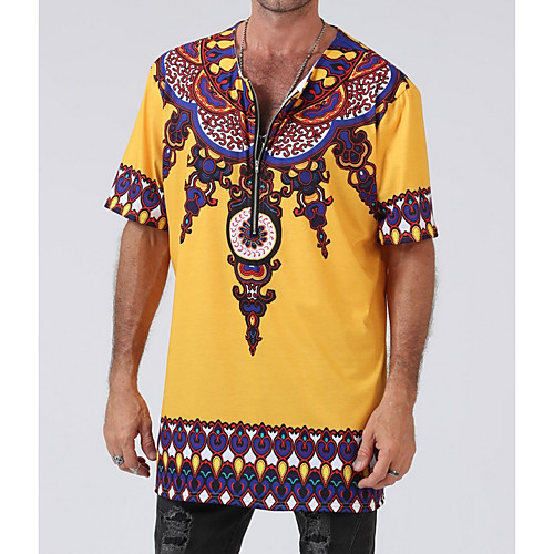 

Men's Geometric T-shirt Daily Yellow