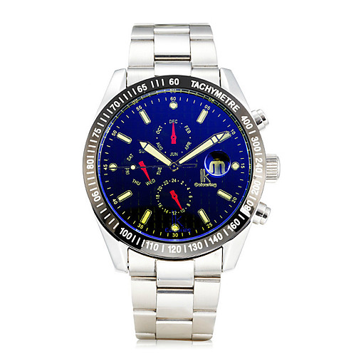 

Men's Mechanical Watch Automatic self-winding Stainless Steel 30 m Water Resistant / Waterproof Calendar / date / day Noctilucent Analog Fashion Cool - Black / Silver GoldenSilver Gold One Year