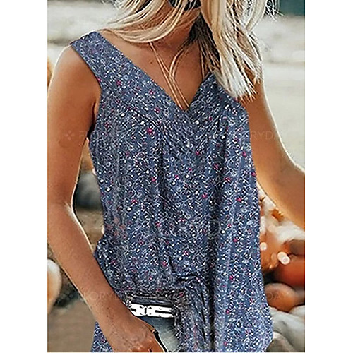 

Women's Blouse Shirt Pattern Graphic Print V Neck Tops White Blue Blushing Pink