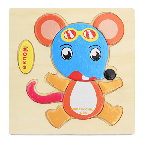 

Educational Flash Card Fidget Desk Toy Building Blocks Fruit Animals Wooden 9 pcs Cartoon Adults' Girls' Toy Gift