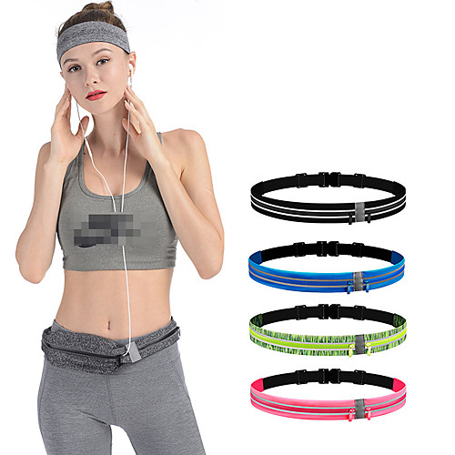 

Running Belt Fanny Pack Belt Pouch / Belt Bag for Running Hiking Outdoor Exercise Traveling Sports Bag Reflective Adjustable Waterproof Tactel Lycra Men's Women's Running Bag Adults