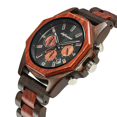 

Men's Sport Watch Japanese Quartz Wood Wooden Analog Fashion Wood - Brown Coffee