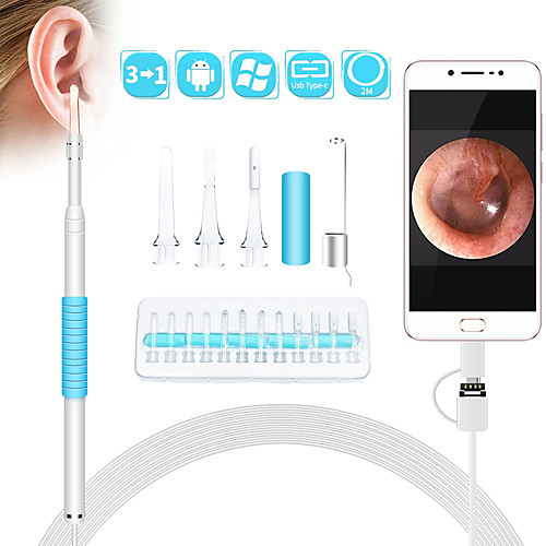 

In Ear Cleaning Endoscope USB Visual Ear Spoon 5.5mm 0.3MP 2M Mini Camera Android PC Ear pick Otoscope Borescope Tool Health Care