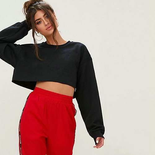 

Women's Hoodie Sweatshirt Solid Colored Daily Going out Casual Cute Hoodies Sweatshirts Cotton Yellow Gray White