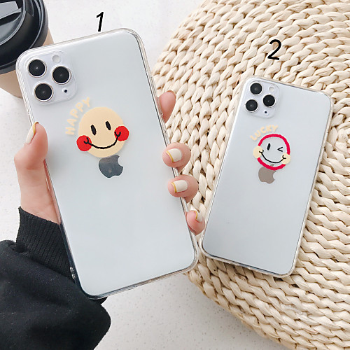 

Case For Apple 11 11Pro 11promax X XS XR XSmax simple smile face transparent TPU material ultra-thin mobile phone case