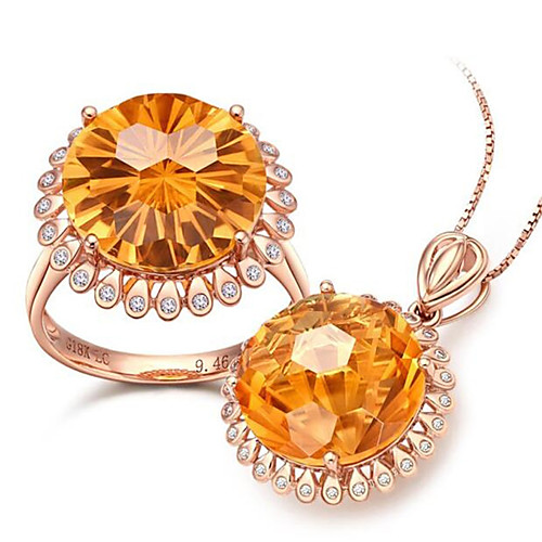 

Women's Citrine Bridal Jewelry Sets Classic Flower Stylish Earrings Jewelry Yellow For Anniversary Party Evening 1 set