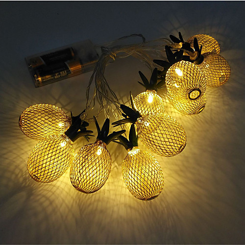 

3M 20 LEDs Creative Pineapple LED String Lights Three Section 5th Battery-Powered Fairy Lights Christmas Wedding Garden Party Family Party Room Decoration Pendant Without Battery Delivery