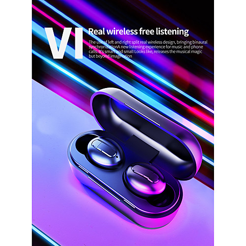 

LITBest V1 TWS True Wireless Earbuds Wireless Bluetooth 5.0 Stereo Dual Drivers with Microphone with Charging Box Sweatproof for Mobile Phone