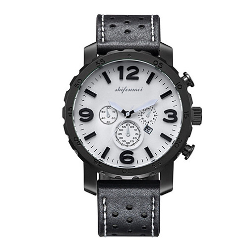 

Men's Sport Watch Quartz Modern Style Genuine Leather Water Resistant / Waterproof Analog Casual Fashion - White Black Brown
