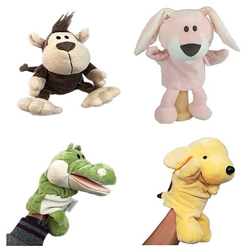 

4 pcs Educational Toy Hand Puppet Stuffed Animal Plush Toy Animal Series Dinosaur Bear Parent-Child Interaction PP Plush 32cm Imaginative Play, Stocking, Great Birthday Gifts Party Favor Supplies