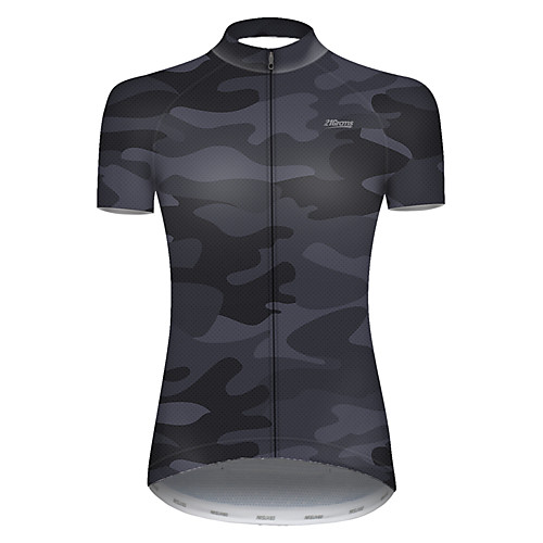 

21Grams Women's Short Sleeve Cycling Jersey Summer Nylon Polyester Black Patchwork Camo / Camouflage Bike Jersey Top Mountain Bike MTB Road Bike Cycling Ultraviolet Resistant Quick Dry Breathable