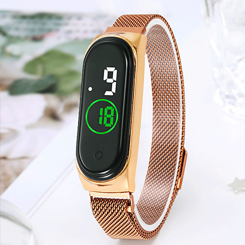 

Women's Digital Watch Casual Fashion Black Blue Red Stainless Steel Chinese Digital Rose Gold Black Blue LCD Casual Watch Cool 1 pc Analog One Year Battery Life