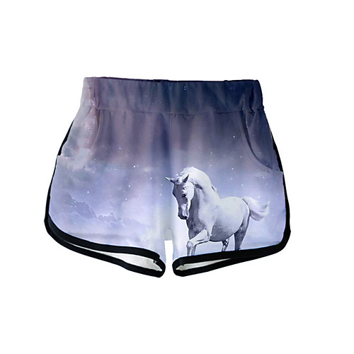 

Women's Basic Slim Shorts Pants - Print Rainbow XXS / XS / S