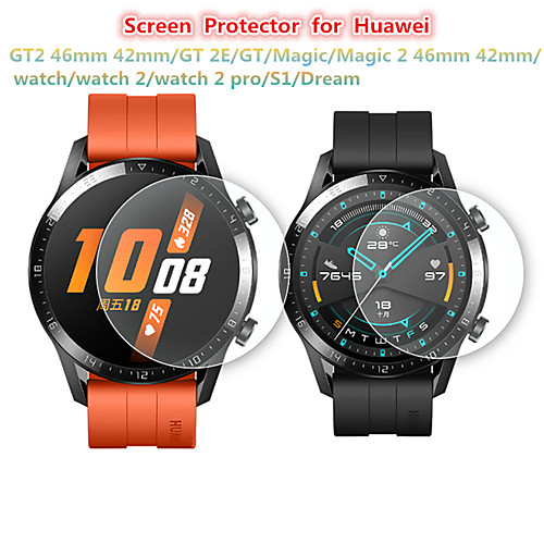 

2 PCS Screen Protector for Huawei GT2 46mm 42mm/GT 2E/GT/Magic/Magic 2 46mm 42mm/watch/watch 2/watch 2 pro/S1/Dream Watch Tempered Glass Transparent High Definition (HD) Scratch Proof/9H Hardness