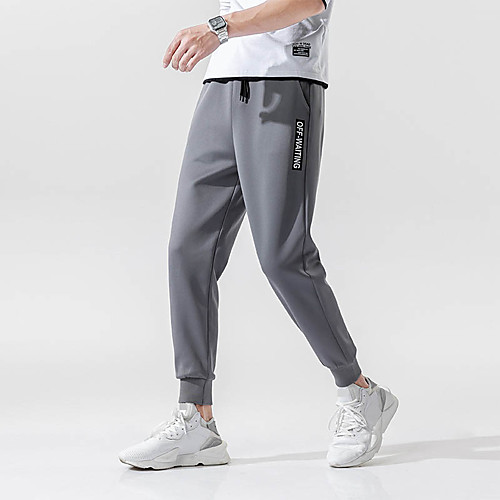 

Men's Joggers Track Pants Sports & Outdoor Athleisure Wear Bottoms Drawstring Pocket Elastane Winter Fitness Running Jogging Training Quick Dry Breathable Soft Sport Black Gray / Stretchy