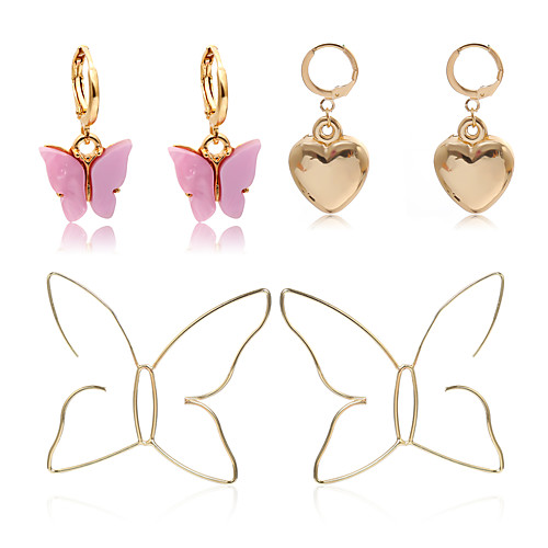 

Women's Hoop Earrings Heart Sweet Heart Classic Korean Fashion Cute Earrings Jewelry Gold For Party Evening Gift Prom Date Beach