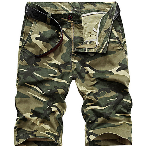 

Men's Basic Loose Daily Shorts Tactical Cargo Pants Camouflage Knee Length Army Green Khaki Royal Blue / Summer