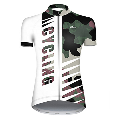 

21Grams Women's Short Sleeve Cycling Jersey Summer Nylon Polyester Camouflage Patchwork Camo / Camouflage Bike Jersey Top Mountain Bike MTB Road Bike Cycling Ultraviolet Resistant Quick Dry Breathable