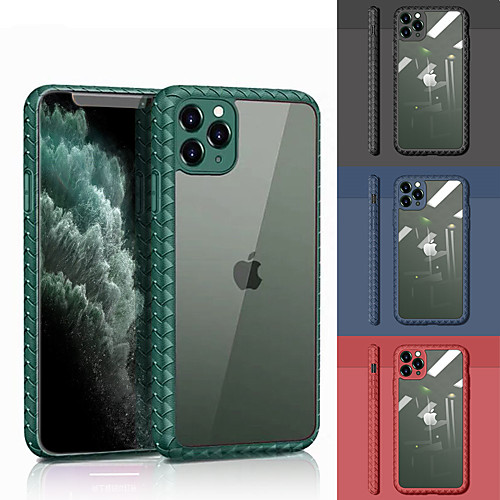 

Phone Case For iPhone SE 2020 11 11Pro 11 Pro Max 8 7 Fashion Camera lens protection Soft Silicone Grid Woven PC Back Cover