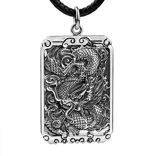 

Men's Pendant Necklace Statement Necklace Dragon Asian Unique Design Trendy Rock Copper Silver 20 cm Necklace Jewelry For Halloween Sport Street Beach