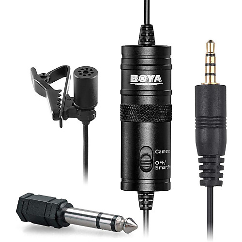 

BOYA BY-M1 3.5mm Audio Video Record Lavalier Lapel Microphone Clip On Mic for iPhone Android Mac DSLR Podcast Camcorder Recorder
