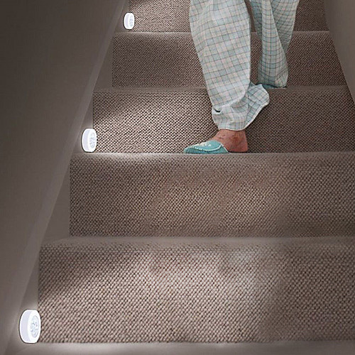 

1pc LED Night Light With PIR Motion Sensor Easy Install Cordless Wall Closet Stair Lamp Lighting