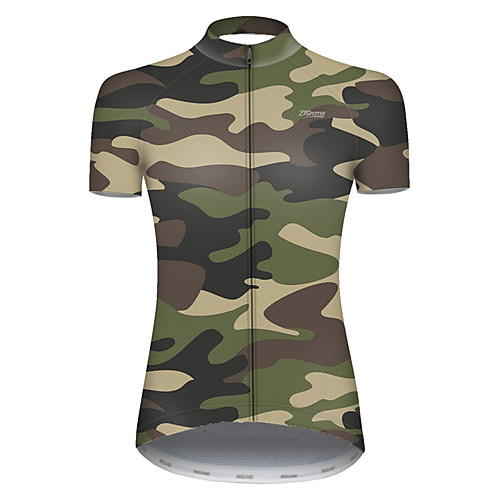 

21Grams Women's Short Sleeve Cycling Jersey Summer Nylon Polyester Camouflage Patchwork Camo / Camouflage Bike Jersey Top Mountain Bike MTB Road Bike Cycling Ultraviolet Resistant Quick Dry Breathable