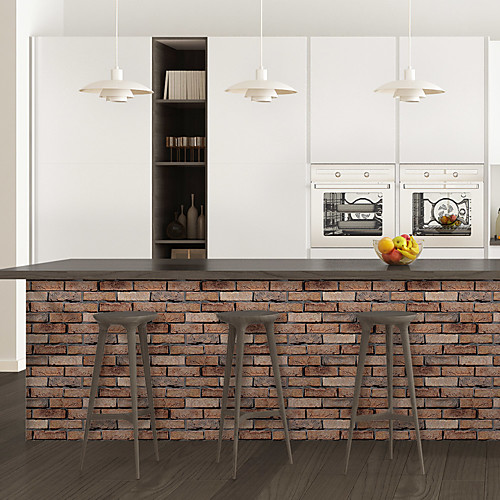 

Yellow brick pattern PVC simulation self-adhesive DIY decorative wall stickers bar stickers 40300CM