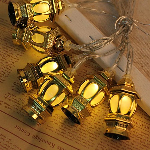 

3M 20 LEDs New Muslim Ramadan Festival LED String Lights Batteries Operated Golden Oil Lamps Palace Lamp India Eid Mubarak Lanterns Festival Party Decoration Without Battery Delivery