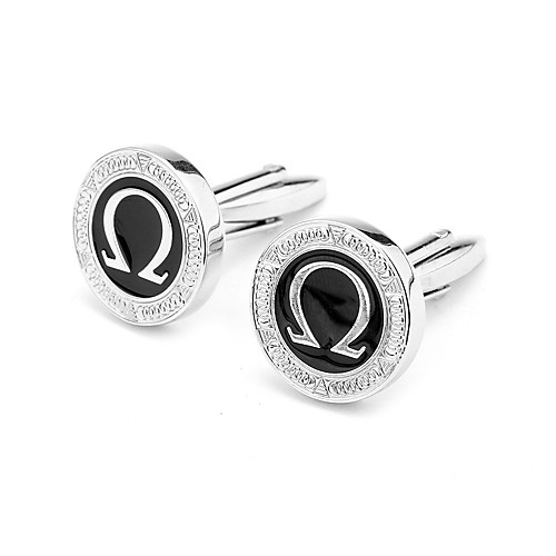 

Men's Cufflinks Simple Brooch Jewelry Silver For