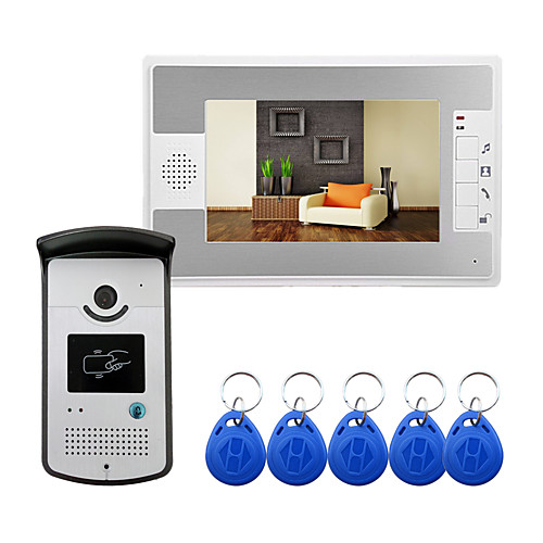 

Wired 7 Inch Hands-free Video Doorphone with RFID Ulock Video Intercom