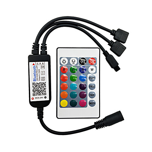 

Bluetooth Double outlet LED Smart Controller Working with Android and IOS System Free App for RGB LED Light Comes With 24 Keys IR Remote Control DC5V-24