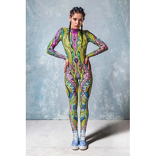 

Zentai Suits Catsuit Skin Suit Ninja Adults' Cosplay Costumes Ultra Sexy Women's Novelty Printing Halloween Carnival Masquerade