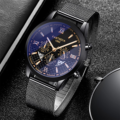 

Men's Steel Band Watches Quartz Formal Style Stylish Stainless Steel Black / Silver / Gold Calendar / date / day Cool Large Dial Analog Elegant Fashion - Black / Silver BlackGloden Black / Yellow