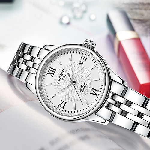 

Women's Quartz Watches Casual Elegant Stainless Steel Quartz White Black Water Resistant / Waterproof Adorable Analog