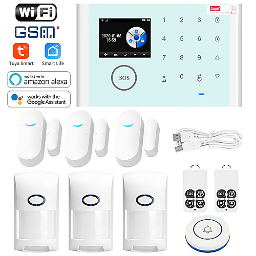 

CS118 Home Alarm Systems / Alarm Host / Door & Window Sensor GSM WIFI iOS / Android Platform GSM WIFI SMS / Phone / Fixed Code 433 Hz for Park / Kitchen