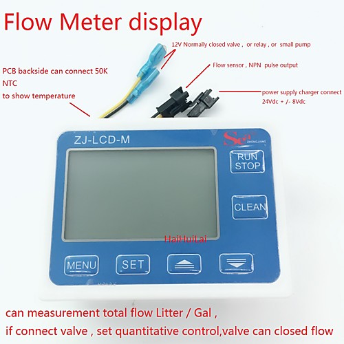 

ZJ-LCD-M Display controller for Hall flow sensor total flow and set how many flow out controller