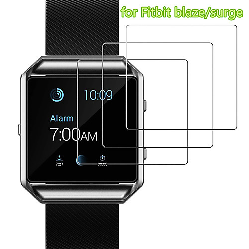 

3 PCS Screen Protector for Fitbit Blaze Surge Versa Versa Lite Watch Tempered Glass Transparent High Definition (HD) Scratch Proof 9H Hardness