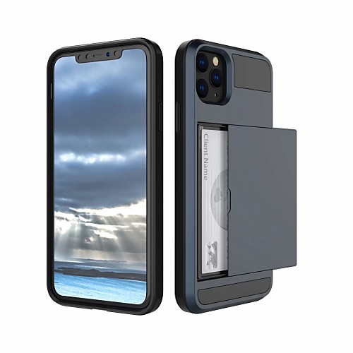 

Case For Apple iPhone 11 / iPhone 11 Pro / iPhone 11 Pro Max Card Holder Back Cover Solid Colored PC
