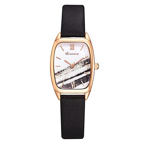 

Ladies Quartz Watches Elegant Fashion Black White Brown PU Leather Chinese Quartz White / Black White Black New Design Casual Watch 1 pc Analog One Year Battery Life