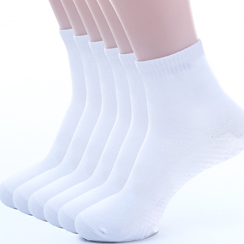 

Women's Men's Hiking Socks 3 Pairs Summer Outdoor Ultra Light (UL) Warm Quick Dry Stretchy Solid Color Cotton White for Fishing Camping / Hiking / Caving Traveling