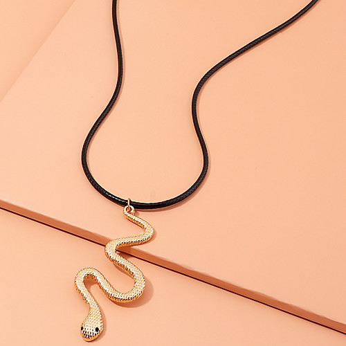 

Women's Pendant Necklace Necklace Snake Snake Statement Classic Rustic Trendy Chrome Gold 74.5 cm Necklace Jewelry 1pc For Anniversary Street Birthday Party Beach Festival