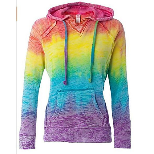 

Women's Hoodie Color Block Basic Purple Yellow S M L XL XXL XXXL XXXXL XXXXXL