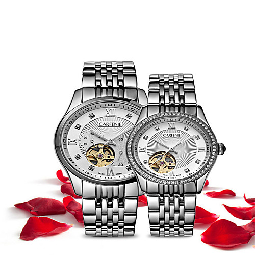 

Carfenie Unisex Mechanical Watch Casual Minimalist Stainless Steel Automatic self-winding Black / Silver GoldenSilver WhiteSilver Water Resistant / Waterproof Calendar / date / day Analog
