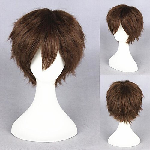 

Cosplay Puppet Master Cosplay Wigs Men's Layered Haircut 8 inch Heat Resistant Fiber kinky Straight Brown Teen Adults' Anime Wig