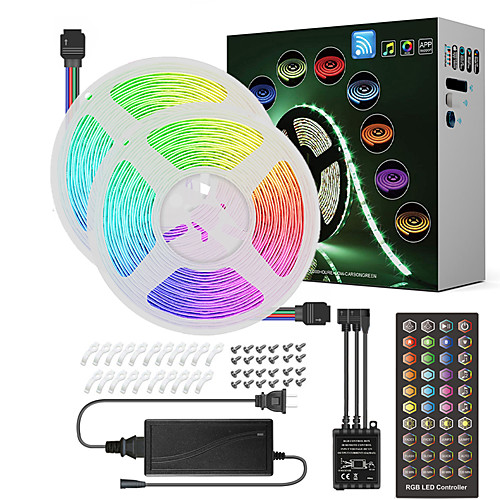 

2x5M Light Sets RGB Strip Lights 300 LEDs SMD5050 10mm 1Set Mounting Bracket 1 DC Cables 1 X 40 Key Controller 1 set RGB Waterproof Party Holiday 12 V / Self-adhesive