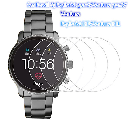 

5 PCS Screen Protector for Fossil Q Explorist HR/Venture HR/Explorist gen3/Venture gen3/Venture Watch Tempered Glass Transparent High Definition (HD) Scratch Proof/9H Hardness