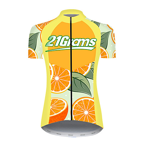 

21Grams Women's Short Sleeve Cycling Jersey Nylon Polyester Orange Fruit Lemon Bike Jersey Top Mountain Bike MTB Road Bike Cycling Breathable Quick Dry Ultraviolet Resistant Sports Clothing Apparel