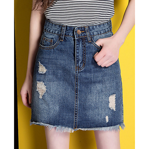 

Women's A Line Skirts - Solid Colored Light Blue S M L