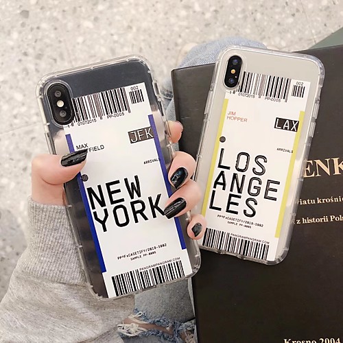 

Hot Tide Of US City Barcode Label Clear TPU Phone Case For iphone 11 pro Max Xs MAX XR X 6s 7 8 Plus Cover Fashion Fashionable